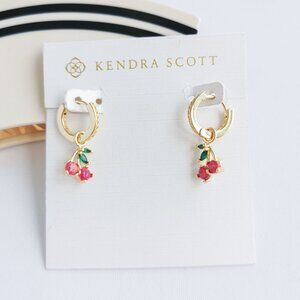 Kendra Scott Gold and Red Cherry Earrings